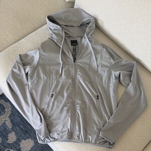 Vuori Men's Light Gray Hooded Windbreaker Jacket